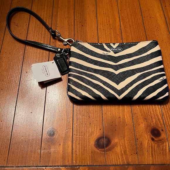 Coach Zebra Print Wristlet - Picture 1 of 4
